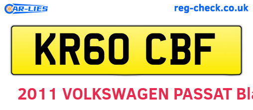 KR60CBF are the vehicle registration plates.