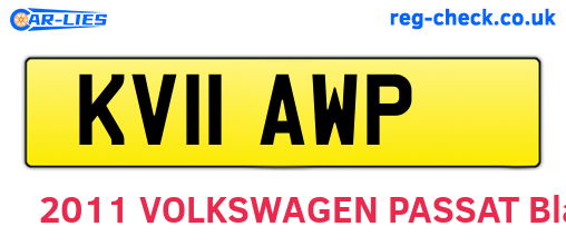 KV11AWP are the vehicle registration plates.