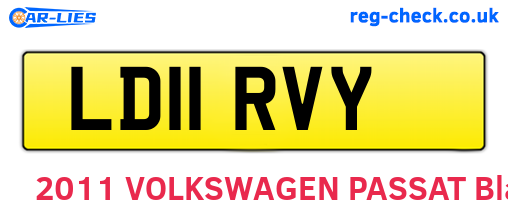 LD11RVY are the vehicle registration plates.