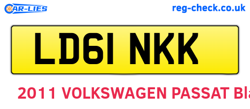 LD61NKK are the vehicle registration plates.