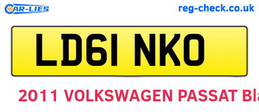 LD61NKO are the vehicle registration plates.