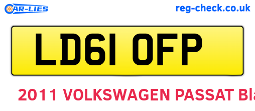 LD61OFP are the vehicle registration plates.