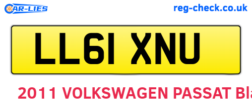 LL61XNU are the vehicle registration plates.