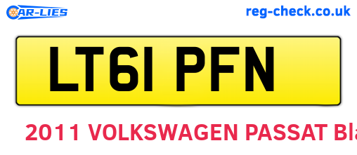 LT61PFN are the vehicle registration plates.