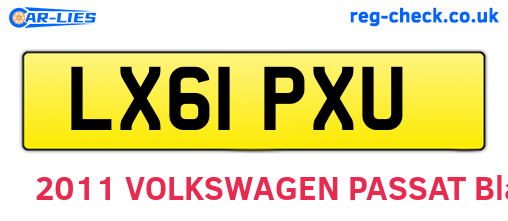 LX61PXU are the vehicle registration plates.