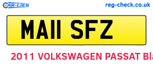 MA11SFZ are the vehicle registration plates.