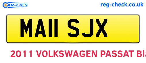 MA11SJX are the vehicle registration plates.