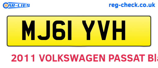 MJ61YVH are the vehicle registration plates.