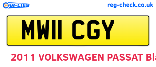 MW11CGY are the vehicle registration plates.
