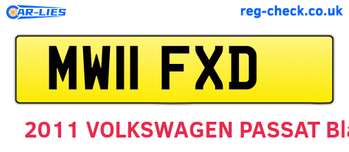 MW11FXD are the vehicle registration plates.