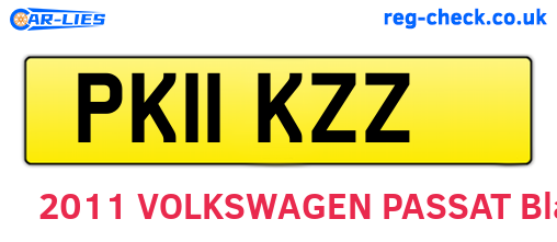 PK11KZZ are the vehicle registration plates.