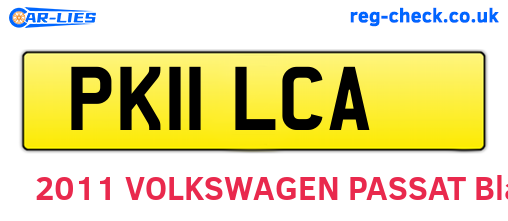PK11LCA are the vehicle registration plates.