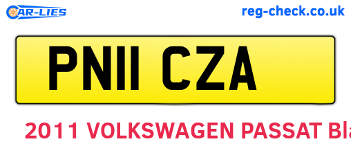 PN11CZA are the vehicle registration plates.