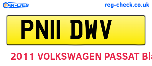 PN11DWV are the vehicle registration plates.