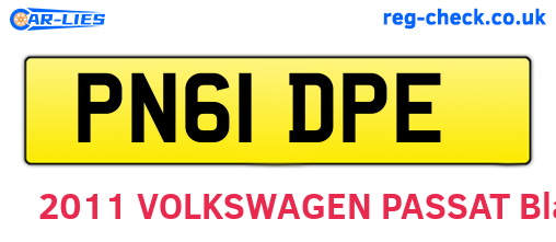 PN61DPE are the vehicle registration plates.
