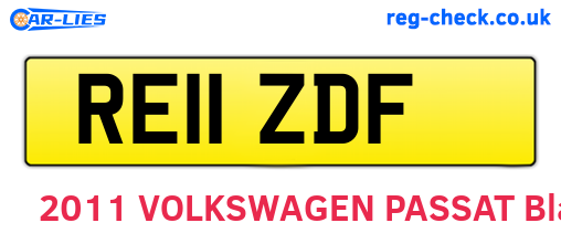 RE11ZDF are the vehicle registration plates.