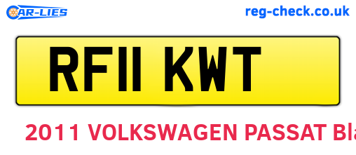 RF11KWT are the vehicle registration plates.