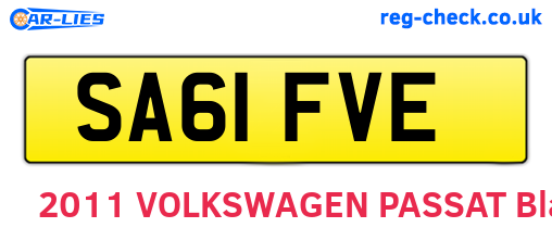 SA61FVE are the vehicle registration plates.