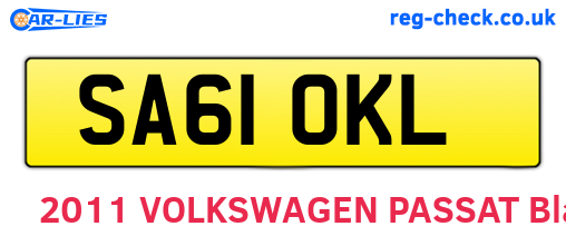 SA61OKL are the vehicle registration plates.