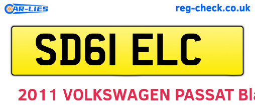 SD61ELC are the vehicle registration plates.