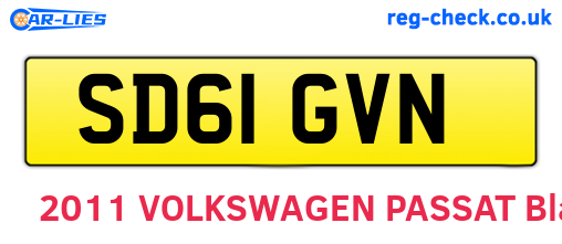 SD61GVN are the vehicle registration plates.