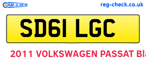 SD61LGC are the vehicle registration plates.