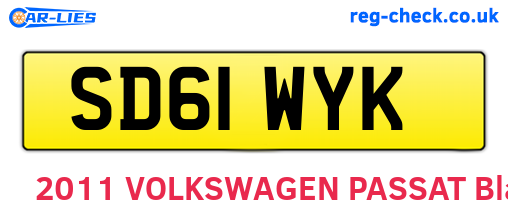 SD61WYK are the vehicle registration plates.