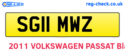 SG11MWZ are the vehicle registration plates.