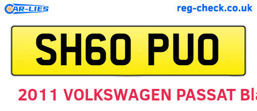 SH60PUO are the vehicle registration plates.