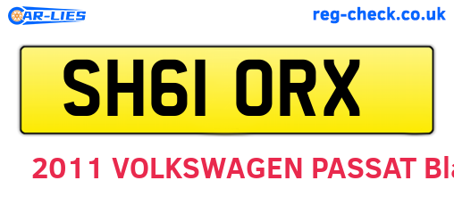 SH61ORX are the vehicle registration plates.