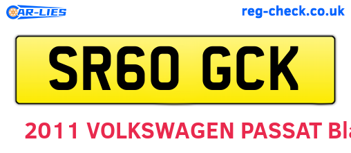 SR60GCK are the vehicle registration plates.