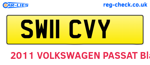 SW11CVY are the vehicle registration plates.