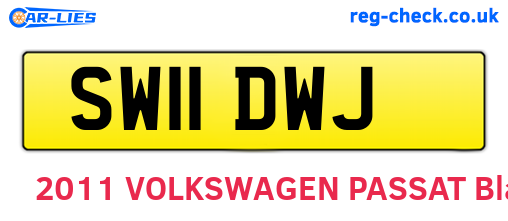 SW11DWJ are the vehicle registration plates.