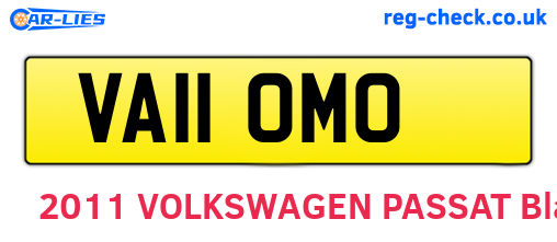VA11OMO are the vehicle registration plates.