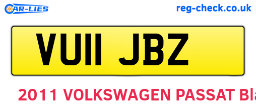 VU11JBZ are the vehicle registration plates.