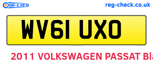 WV61UXO are the vehicle registration plates.