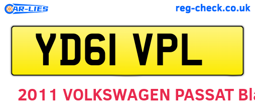 YD61VPL are the vehicle registration plates.