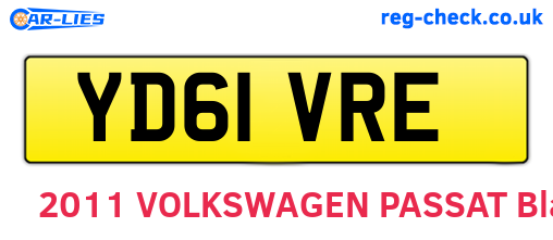 YD61VRE are the vehicle registration plates.
