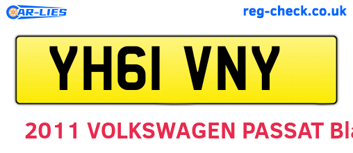 YH61VNY are the vehicle registration plates.