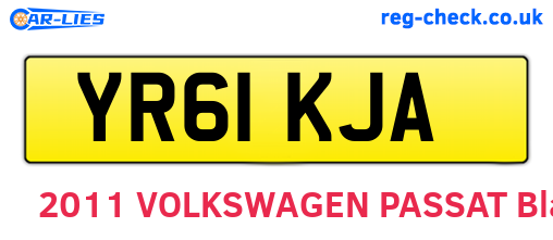YR61KJA are the vehicle registration plates.