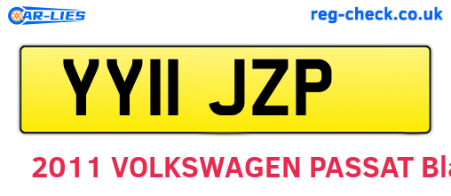 YY11JZP are the vehicle registration plates.