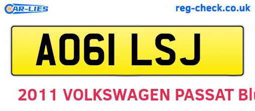 AO61LSJ are the vehicle registration plates.