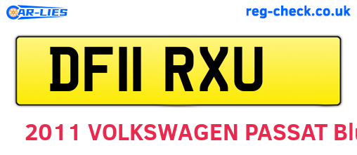 DF11RXU are the vehicle registration plates.