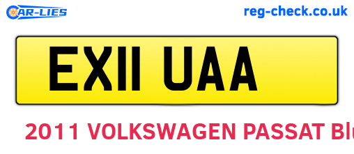 EX11UAA are the vehicle registration plates.