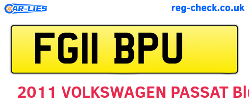 FG11BPU are the vehicle registration plates.