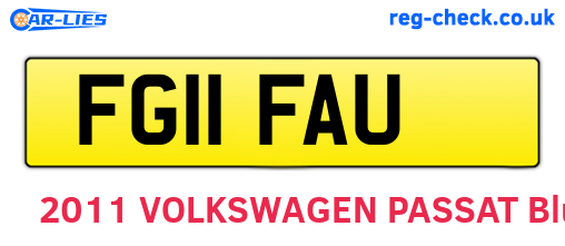 FG11FAU are the vehicle registration plates.