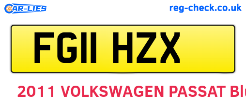 FG11HZX are the vehicle registration plates.