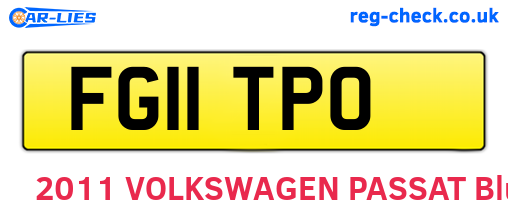 FG11TPO are the vehicle registration plates.