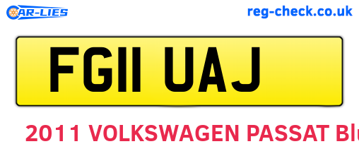 FG11UAJ are the vehicle registration plates.