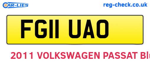 FG11UAO are the vehicle registration plates.